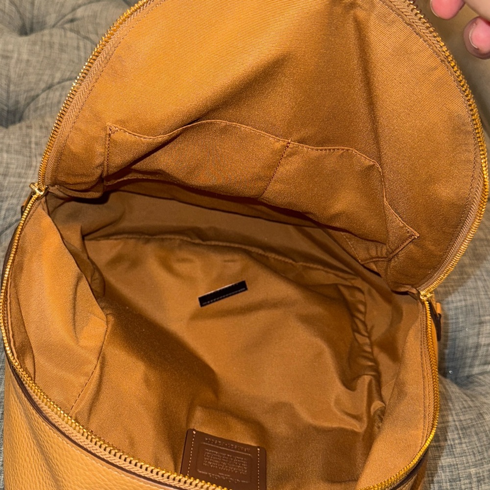 Coach Backpack Tan Pebbled Leather Large Charlie Backpack - Picture 11 of 17